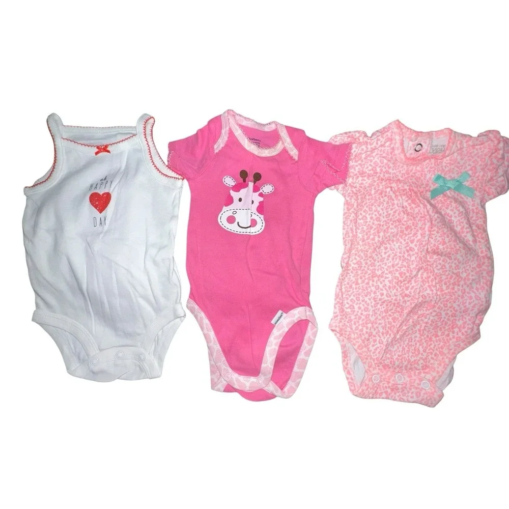 Bundle‎ Of 11 Baby Girls One Piece Bodysuits 0-3M Summer Tutu Cow Cupcake Mommy
